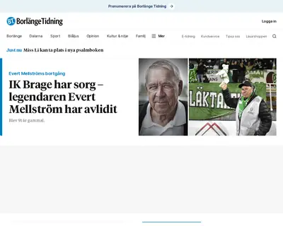 Borlänge Tidning startsida 2023