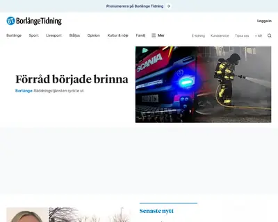 Borlänge Tidning startsida 2025