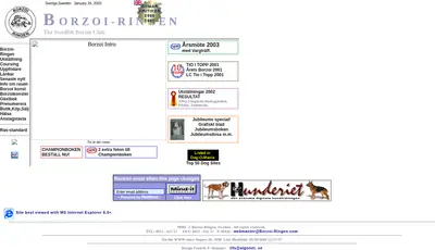 Borzoi startsida 2003