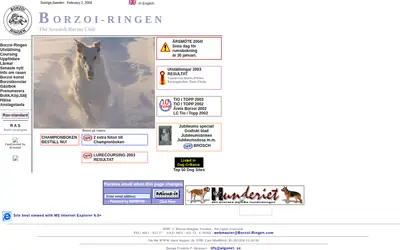 Borzoi startsida 2004