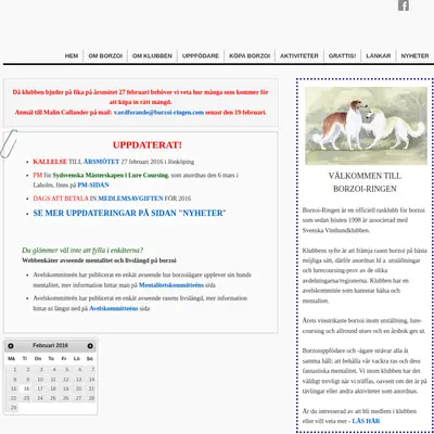 Borzoi startsida 2016