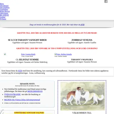 Borzoi startsida 2020