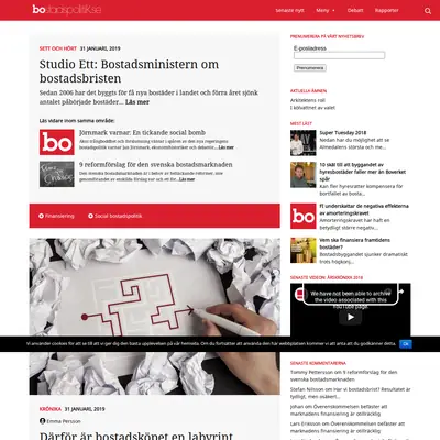 http://www.bostadspolitik.se startsida 2019