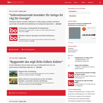 http://www.bostadspolitik.se startsida 2020