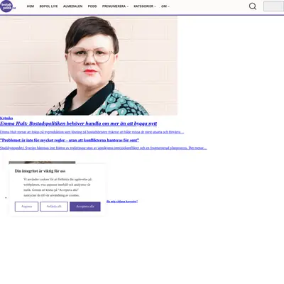 http://www.bostadspolitik.se startsida 2026