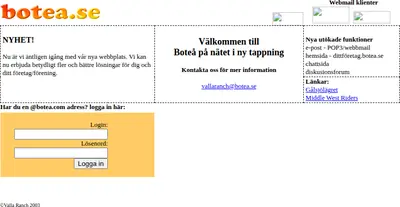 Botebladet startsida 2003