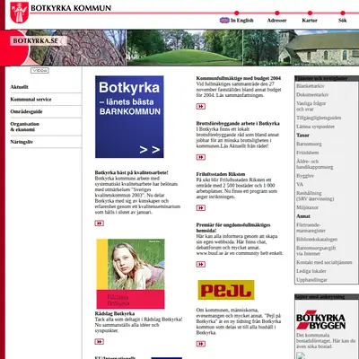 Botkyrka Tidning startsida 2004