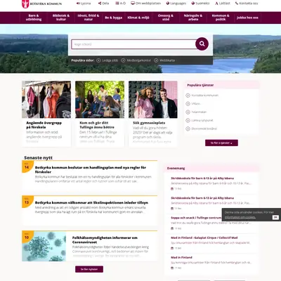 Botkyrka Tidning startsida 2020