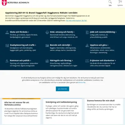 Botkyrka Tidning startsida 2021