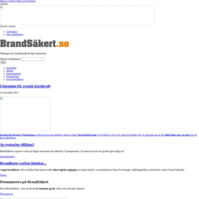BrandSäkert startsida 2012