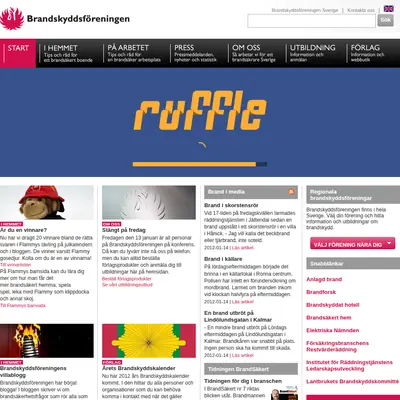 https://www.brandskyddsforeningen.se startsida 2012