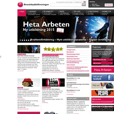 https://www.brandskyddsforeningen.se startsida 2015
