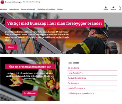 https://www.brandskyddsforeningen.se startsida 2022