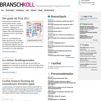Branschkoll.se startsida 2011