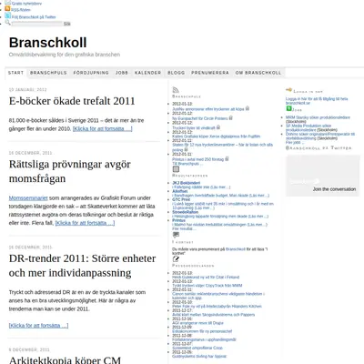 Branschkoll.se startsida 2012