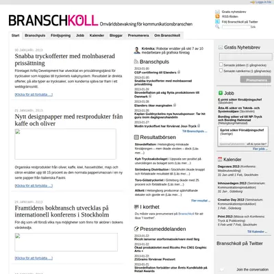 Branschkoll.se startsida 2013