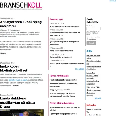 Branschkoll.se startsida 2015