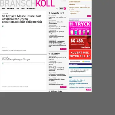 Branschkoll.se startsida 2020