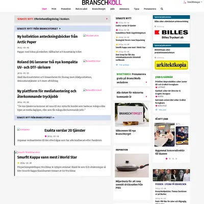 Branschkoll.se startsida 2024
