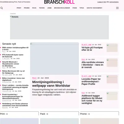 Branschkoll.se startsida 2026