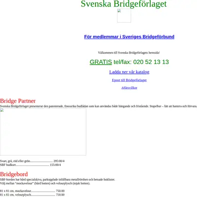 www.bridgeforlaget.se startsida 2001