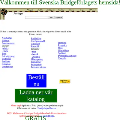 www.bridgeforlaget.se startsida 2004