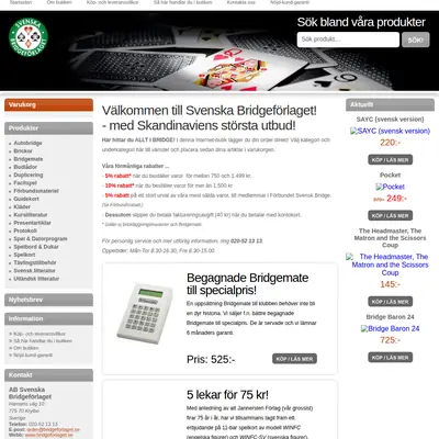 www.bridgeforlaget.se startsida 2014
