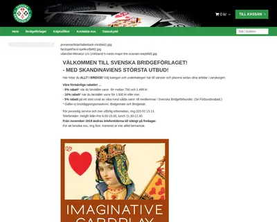 www.bridgeforlaget.se startsida 2019