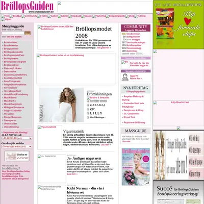 BröllopsGuiden startsida 2008