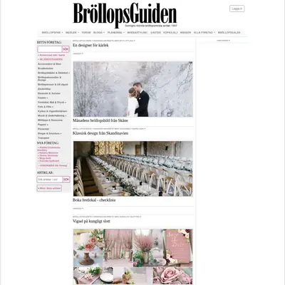 BröllopsGuiden startsida 2019