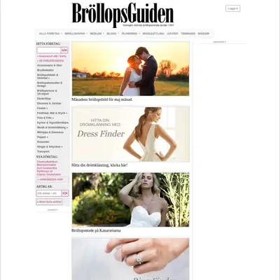 BröllopsGuiden startsida 2020