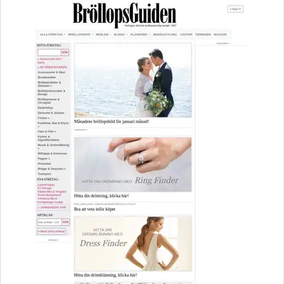 BröllopsGuiden startsida 2021