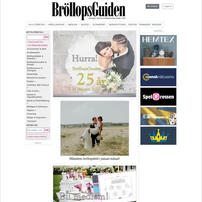 BröllopsGuiden startsida 2022