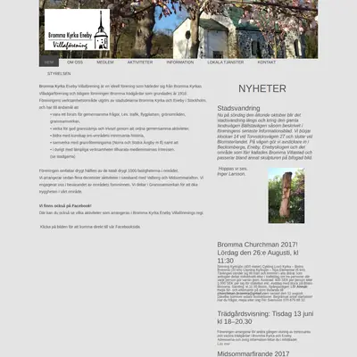 BROMMA KYRKA ENEBY VILLAFÖRENING INFOBLAD startsida 2018