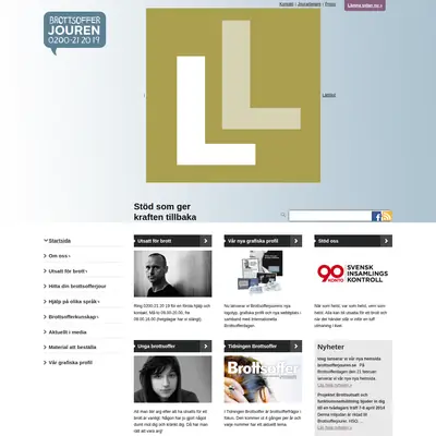 Tidningen Brottsoffer startsida 2014