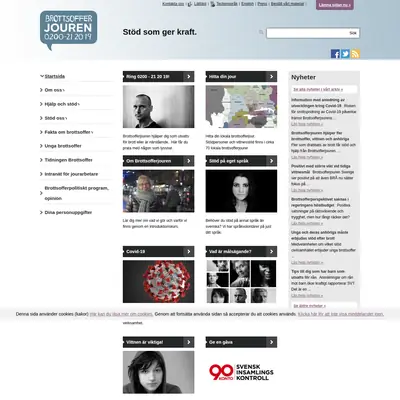 Tidningen Brottsoffer startsida 2020