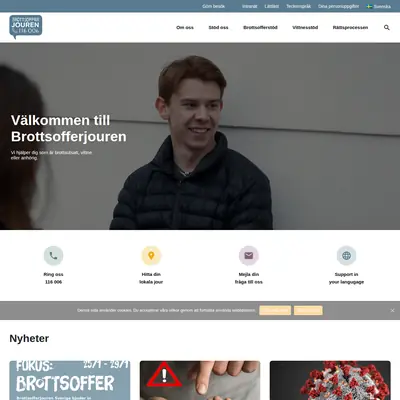Tidningen Brottsoffer startsida 2021