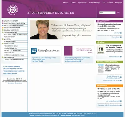 Nyhetsbrev från Brottsoffermyndigheten startsida 2009