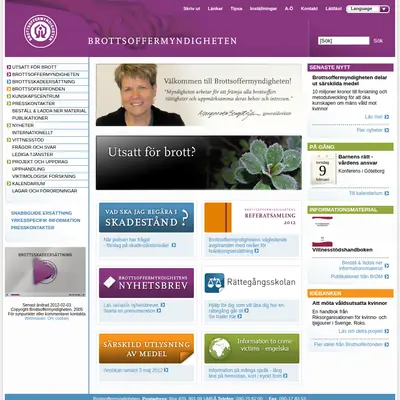Nyhetsbrev från Brottsoffermyndigheten startsida 2012