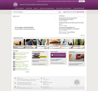 Nyhetsbrev från Brottsoffermyndigheten startsida 2013