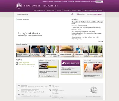 Nyhetsbrev från Brottsoffermyndigheten startsida 2014