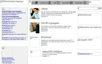 BTJ-häftet startsida 2003