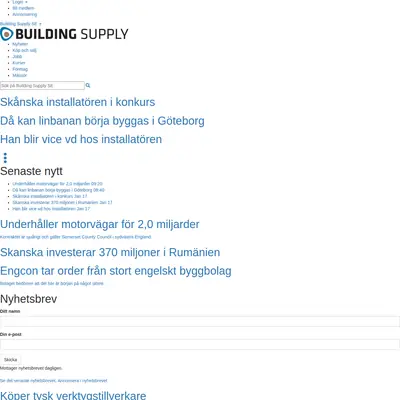 building-supply.se startsida 2017