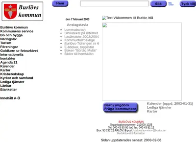Burlövs-Tidningen startsida 2003
