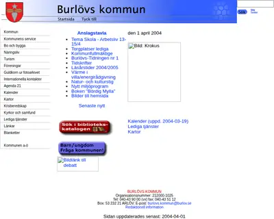Burlövs-Tidningen startsida 2004