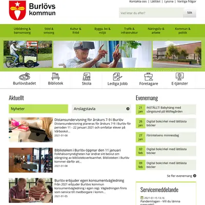 Burlövs-Tidningen startsida 2021