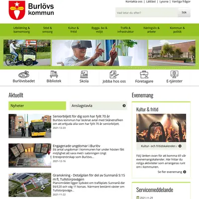Burlövs-Tidningen startsida 2022