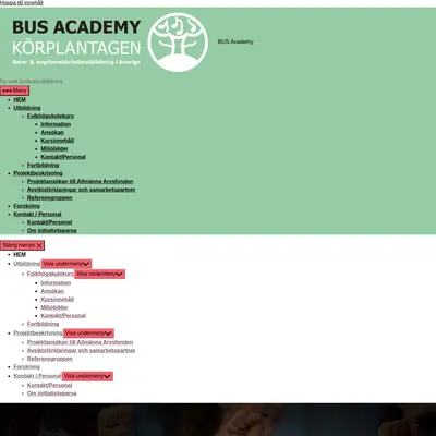 www.busacademy.se startsida 2023