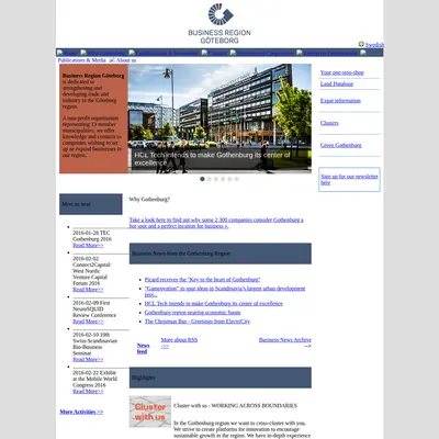 Business Region Göteborg startsida 2016