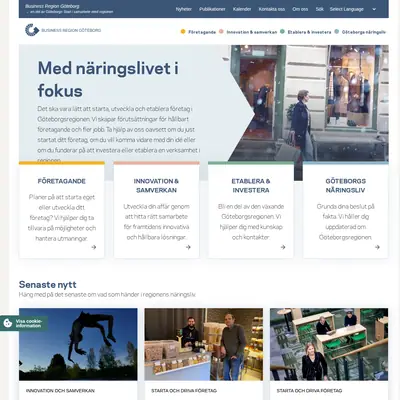 Business Region Göteborg startsida 2022